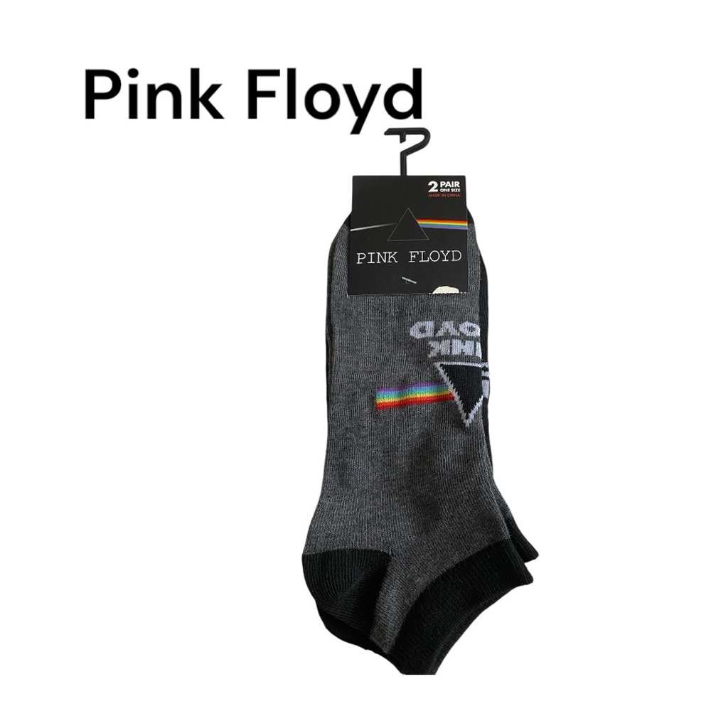 Pink Floyd Black and Gray Casual Socks 2 Pr NIP